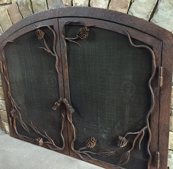 Pine Cone Fireplace Screen