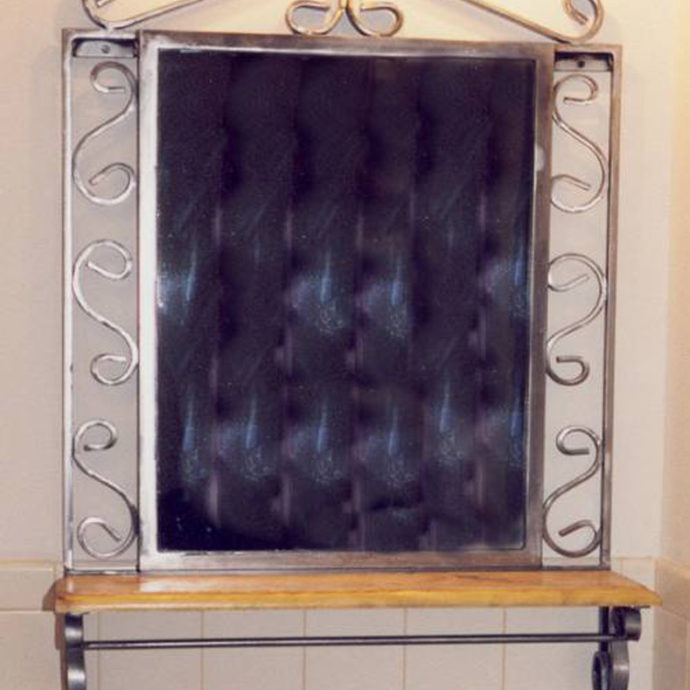 Scroll Mirror with Shelf